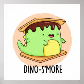 Dino-smore Funny Dinosaur Smore Pun Poster (Voorkant)