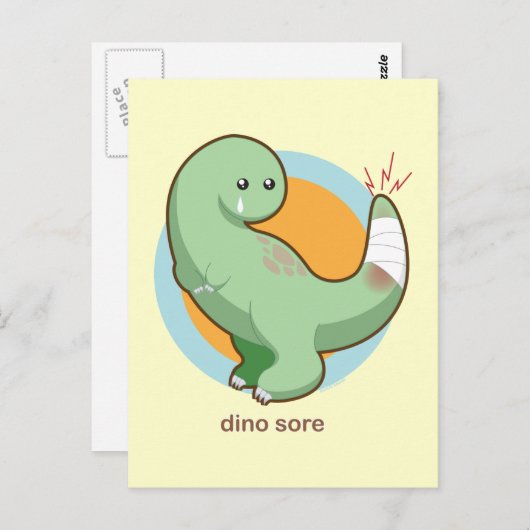 Dino Sore Briefkaart (Voorkant / Achterkant)