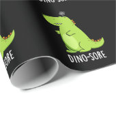 Dino-sore Funny Irritated Dinosaur Pun Dark BG Cadeaupapier (Rol Hoek)