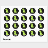 Dino-sore Funny Irritated Dinosaur Pun Dark BG Ronde Sticker (Vel)