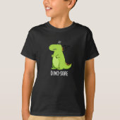 Dino-sore Funny Irritated Dinosaur Pun Dark BG T-shirt (Voorkant)