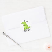 Dino-sore Funny Irritated Dinosaur Pun Ronde Sticker (Envelop)