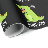 Dino-sour Grappige Dinosaurus Pun Donker BG Cadeaupapier (Rol Hoek)