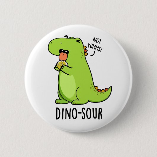 Dino-sour Grappige Dinosaurus Pun Ronde Button 5,7 Cm (Voorkant)