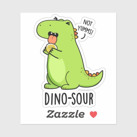 Dino-sour Grappige Dinosaurus Pun Sticker (Vel)
