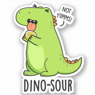 Dino-sour Grappige Dinosaurus Pun Sticker