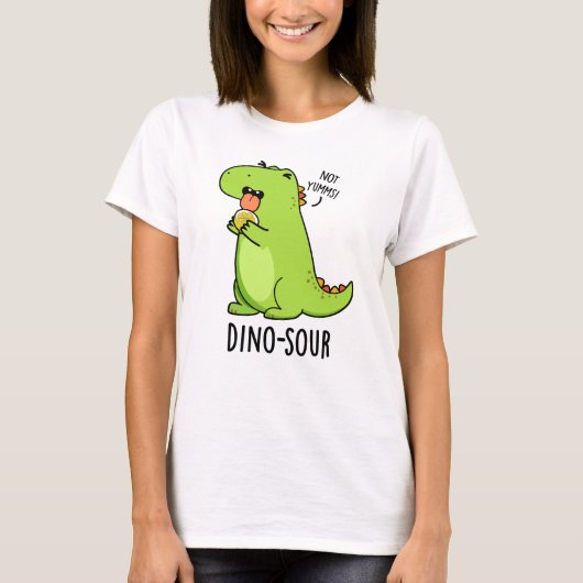 Dino-sour Grappige Dinosaurus Pun T-shirt (Voorkant)