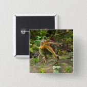 Dino Spinosaurus Vierkante Button 5,1 Cm (Voorkant /achterkant)