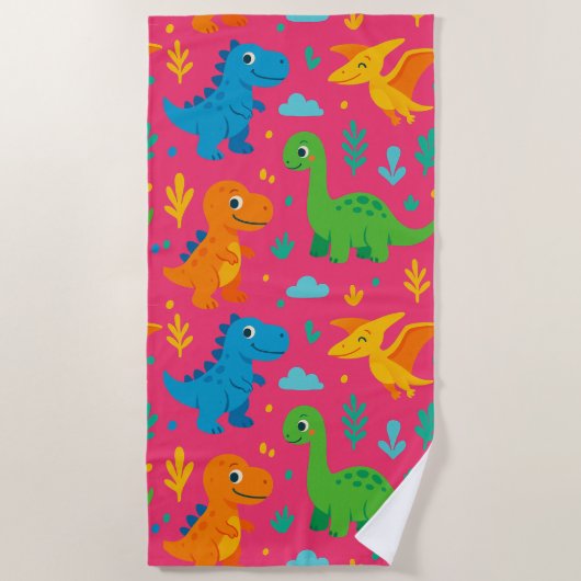 Dino Splash Strandlaken (Voorkant)