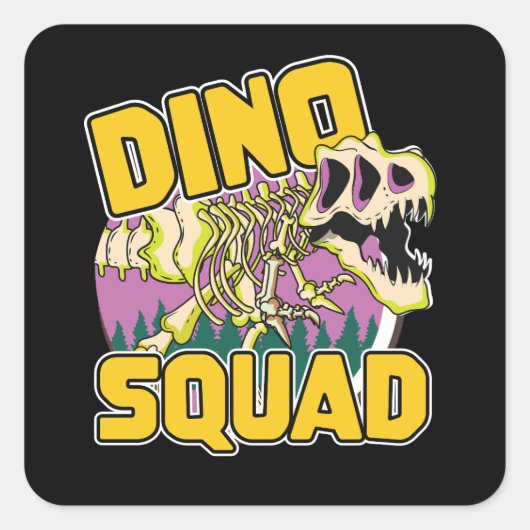 Dino Squad logo Vierkante Sticker (Voorkant)