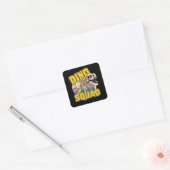 Dino Squad logo Vierkante Sticker (Envelop)