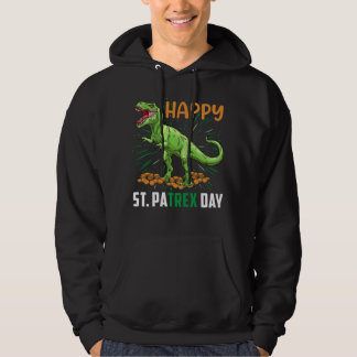 Dino St Patricks Day Funny Kinder Toddler Boys Gir Hoodie