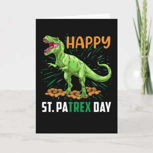 Dino St Patricks Day Funny Kinderen Toddler Boys G Kaart