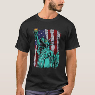 Dino standbeeld van vrijheid 4 juli jongens Amerik T-shirt