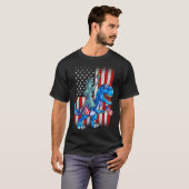 Dino standbeeld van vrijheid 4 juli Shirt jongens (Voorkant volledig)