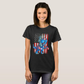 Dino standbeeld van vrijheid 4 juli Shirt jongens (Voorkant volledig)