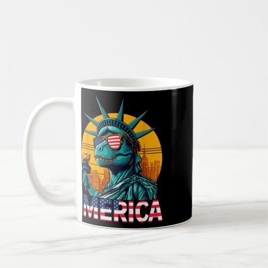 Dino Statue Of Liberty 4 juli Trex Jongens Ameri Koffiemok (Links)