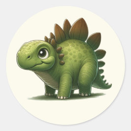 Dino Stegosaurus - Dino Kammli Friends Ronde Sticker