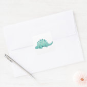 Dino Stegosaurus Vierkante Sticker (Envelop)