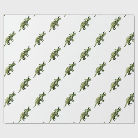 Dino stemming, dinosaurus kunst cadeau wrap cadeaupapier (Vlak)