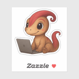 Dino Sticker – Dino Kammli op laptop