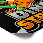Dino Striker T-rex Voetbal Schop Grappige Dinosaur Poster (Hoek)