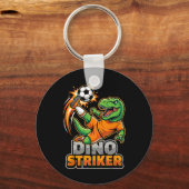 Dino Striker T-rex Voetbal Schop Grappige Dinosaur Sleutelhanger (Voorkant)