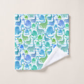 Dino Stripe Waterverf Dinosaurs Schattig Bad Handdoek (Wasdoekje)