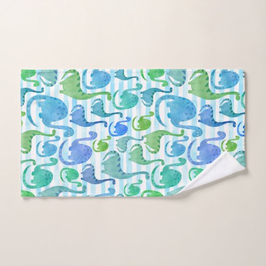 Dino Stripe Waterverf Dinosaurs Schattig Bad Handdoek (Handdoek)