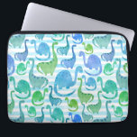 Dino Stripe Waterverf Dinosaurs Schattig Laptop Sleeve<br><div class="desc">Dino Stripe Waterverf Dinosaurus Schattig Cute Pattern.</div>