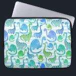 Dino Stripe Waterverf Dinosaurs Schattig Laptop Sleeve<br><div class="desc">Dino Stripe Waterverf Dinosaurus Schattig Cute Pattern.</div>