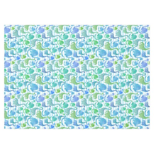 Dino Stripe Waterverf Dinosaurs Schattig Tafelkleed (Voorkant (Horizontaal))