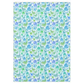 Dino Stripe Waterverf Dinosaurs Schattig Tafelkleed (Voorkant)