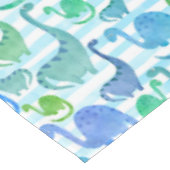 Dino Stripe Waterverf Dinosaurs Schattig Tafelkleed (Gekanteld)