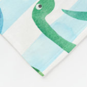 Dino Stripe Waterverf Dinosaurussen, gepersonalise Fleece Deken (Hoek)
