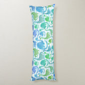 Dino Stripe Waterverf Dinosaurussen, gepersonalise Lichaamskussen (Achterkant (Verticaal))