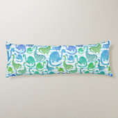 Dino Stripe Waterverf Dinosaurussen, gepersonalise Lichaamskussen (Achterkant)