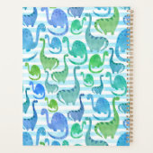 Dino Stripe Waterverf Dinosaurussen, gepersonalise Planner (Achterkant)
