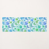 Dino Stripe Waterverf Dinosaurussen, gepersonalise Yogamat (Achterkant (horizontaal))