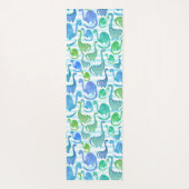 Dino Stripe Waterverf Dinosaurussen, gepersonalise Yogamat (Achterkant)