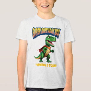 Dino Super Verjaardag Jongens T-Shirt (Leeftijd Aa