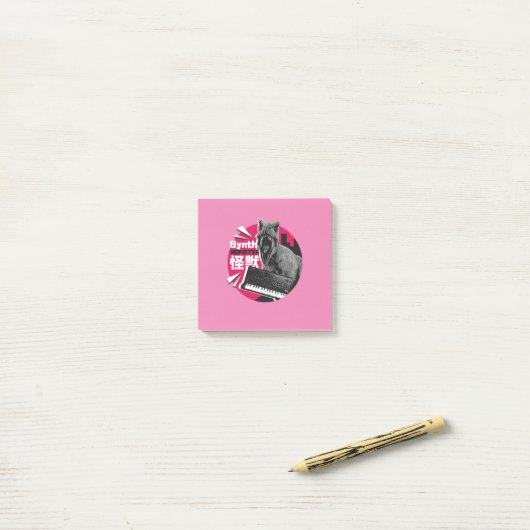 Dino Synthesizer - Muziekmonster Post-it® Notes (Op bureau)
