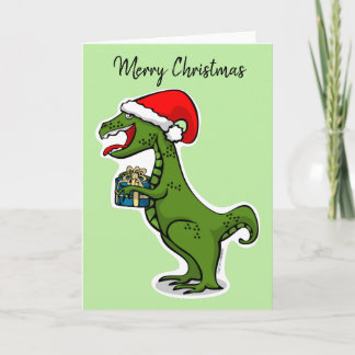 Dino T-rex Christmas Feestdagen Kaart