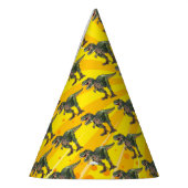 Dino T-Rex Dinosaur Funny Birthday Boy Yellow Feesthoedjes (Links)