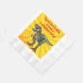 Dino T-Rex Dinosaur Funny Birthday Boy Yellow Servet (Hoek)