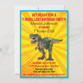 Dino T-Rex Dinosaur Funny Birthday Colorful Fun Kaart (Voorkant)