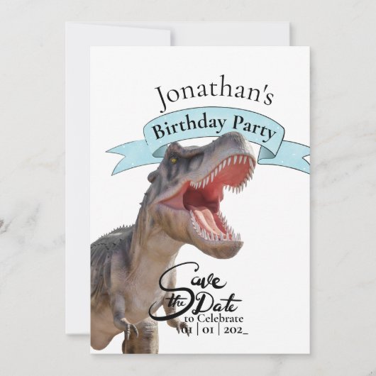 Dino T Rex, Gelukkige Verjaardagsjongen Kaart (Voorkant)