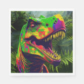 Dino T Rex Oerwoud Happy Servet (Voorkant)