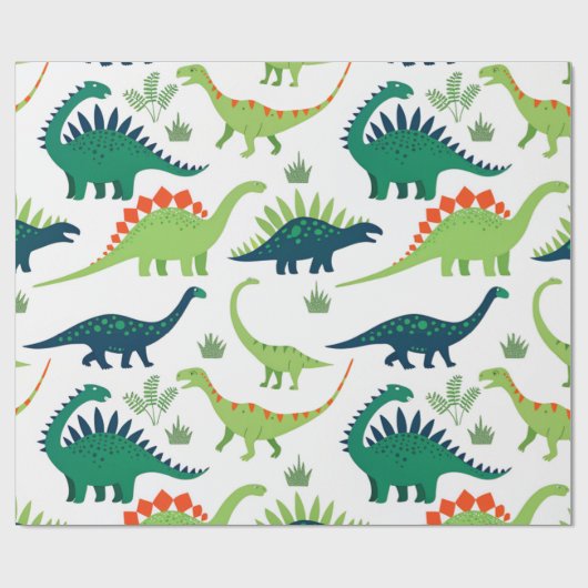 dino-t-rex-patroon cadeaupapier (Vlak)