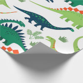 dino-t-rex-patroon cadeaupapier (Hoek)